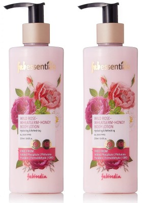 fabessentials Wild Rose Wheatgerm Honey Body Lotion - 250 ml x Pack of 2(500 ml)