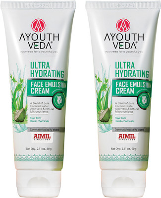 Ayouthveda ULTRA HYDRATING FACE EMULSION CREAM (PACK OF 2)(60g each)(120 g)