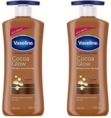 Vaseline Intensive Care Cocoa Glow Body Lotion with Cocoa And Shea Butter (Pack of 2)(800 ml)