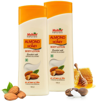 Multani Naturals Almond & Honey Body Lotion (Pack fo 2) | Hydrating & Refreshing -(200 ml)