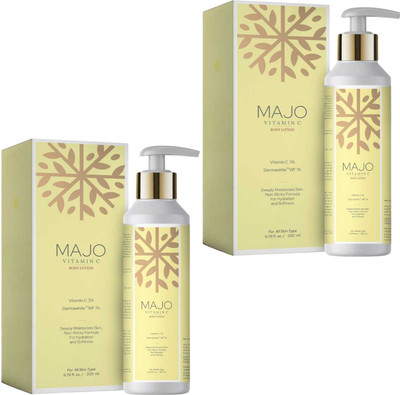 FLORENTHA MAJO VITAMIN C BODY LOTION FOR YOUNG & GLOWING SKIN PACK OF 200ml x 2(400 ml)