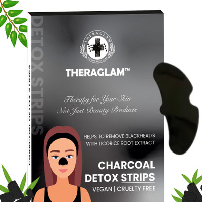 THERAGLAM Charcoal Detox Nose with Instant Blackhead Charcoal Pore Cleaner Stripe 6(50 g)