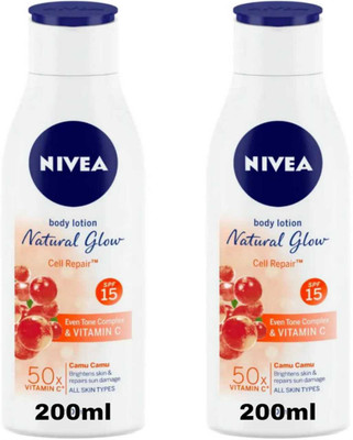 NIVEA Natural Glow Cell Repair Body Lotion 200 Ml 2(400 ml)