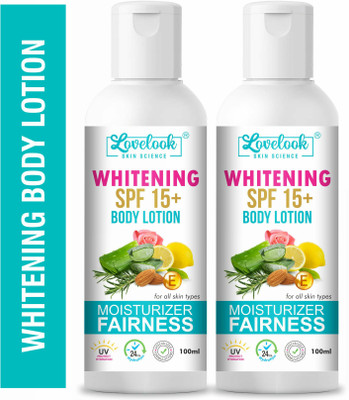 Lovelook Whitening SPF 15+ Fairness Body Lotion - Pack of 2(200 ml)