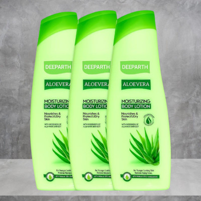 Deeparth Aloe Vera Lotion | 100ml Each Pack of 3 | Herbal Skin Glow(300 ml)