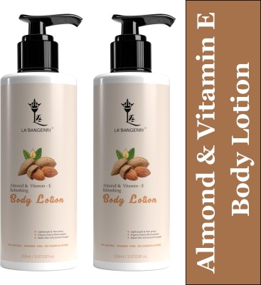 La'bangerry Body Lotion | Repairs Skin Barrier | Nourishes With Almond-Vitamin E (Pack of 2)(300 ml)