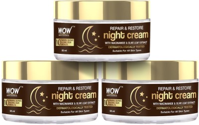 WOW SKIN SCIENCE Repair & Restore Night Cream | Restores Skin Radiance| Pack of 3(150 ml)