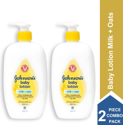 JOHNSON'S Baby Lotion Milk + Oats Pack of 2(1000 ml)