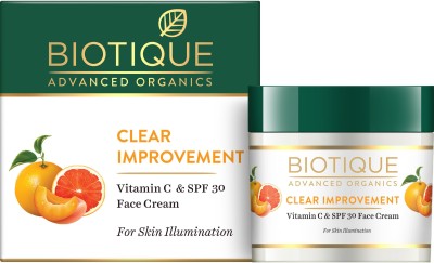BIOTIQUE Advanced Organics Clear Improvement Vitamin C & Spf 30 Face Cream 50Gm(50 g)