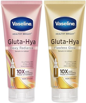 Vaseline Gluta Hya Dewy Radiance + Flawless Glow Serum-in-Lotoin (2X200ml)(400 ml)