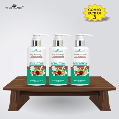 PARK DANIEL Body Lotion Enrich with Cocoa & Shea Butter For Deep Nourishing & Skin Brightening Combo pack of 3 bottles of 200 ml(600 ml)(600 ml)