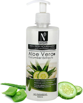 NutriGlow NATURAL Fresh Nourishment Lotion For Glowing Skin With Aloe Vera & Cucumber(500 ml)
