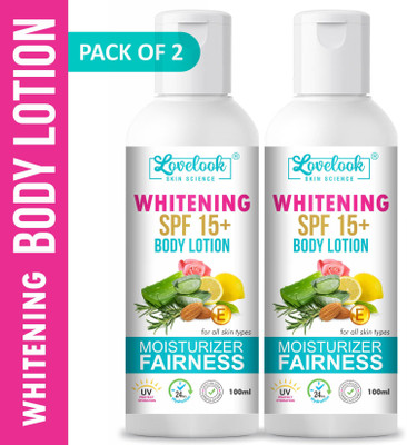 Lovelook Whitening Body Lotion SPF 15 + Moisturiser Fairness - Pack of 2(200 ml)