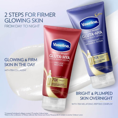 Vaseline GLUTA HAYA PRO AGE RESTORE AND OVERNIGHT RADIANCE REPAIR SERUM BURST LOTION(600 ml)