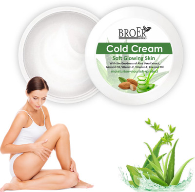 BROER Cold Cream Infused with Aloe Vera for Intense Hydration - Soft and Smooth Skin(100 g)