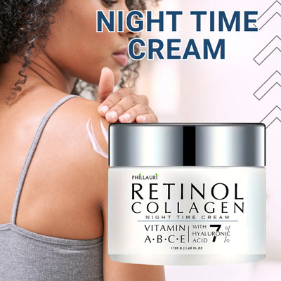 Phillauri Collagen Night Cream | Retinol & Vitamin Blend | Soft & Smooth Texture(50 g)