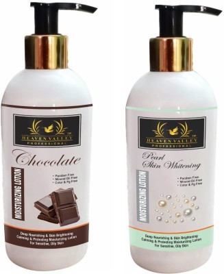 Heaven Valley Professional Chocolate Moisturizing 300ml & Pearl Skin Whitening Moisturizing Lotion 300ml(600 ml)