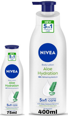 NIVEA Aloe haydration lotion 75ml & 400ml(475 ml)