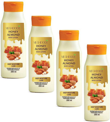 MEGHDOOT Honey Almond Body Lotion for Winter Deep Moisture Care Soft and Glowing Skin(800 ml)