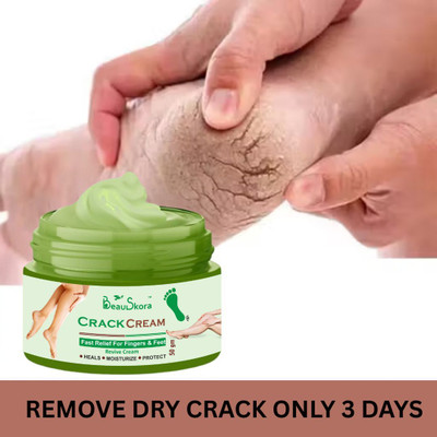 Beauskora Crack Cream – 50gm |Fast Relief for Cracked Heels, Fingers & Feet(50 g)