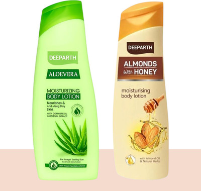 Deeparth Body Lotion Pack of 2 | Aloe Vera & Honey | 100ML Each(200 ml)