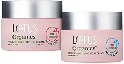 Lotus Organics+ Precious Brightening Day Cream & Night Cream Combo (2 Items in the set)(100 ml)