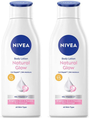NIVEA Natural Glow Cell Repair Body Lotion 200ml (Pack of 2)(400 ml)