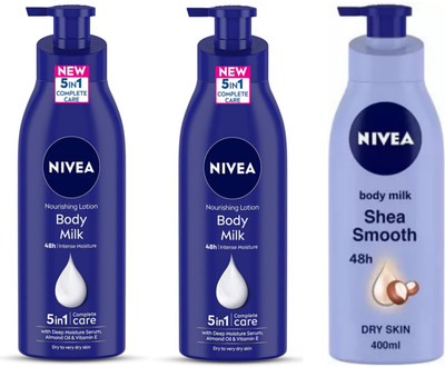 NIVEA Body Lotion 400 ML - Body Milk 2 Shea Smooth 1(1200 ml)