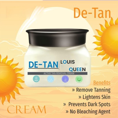 LOUIS QUEEN De-Tan Tan Removal Cream with Kojic, Arbutin & Milk for Radiant Skin, 500g AV18(500 g)