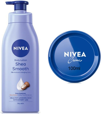 NIVEA Smooth Milk 400ml Blue creme 100ml Set of 2(500 ml)