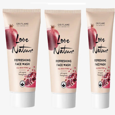Oriflame Sweden love nature refreshing face wash pack of 3 combo(150 ml)