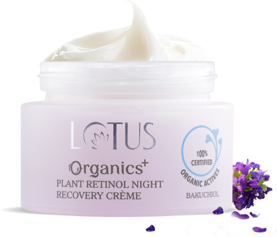 Lotus Organics+ Bakuchiol Plant Retinol Night Recovery Creme | Reduces Fine Lines & Wrinkles(50 g)