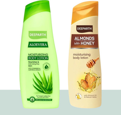 Deeparth Herbal Body Lotion | Aloe Vera + Honey | 100ML x 2 Pack(200 ml)