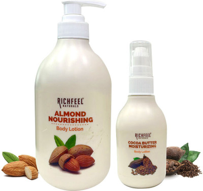 RICHFEEL Almond Body Lotion 400 ml With Cocoa Body Lotion 100 ml(500 ml)