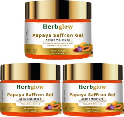 HERBGLOW natural papaya saffron gel for skin(300 g)