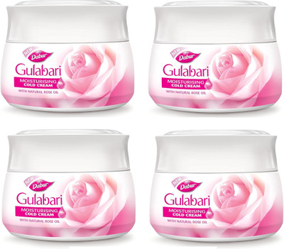 Dabur Gulabari Moisturizing Cold Cream 100gm Natural Rose Oil Vitamin E All Skin types(400 g)