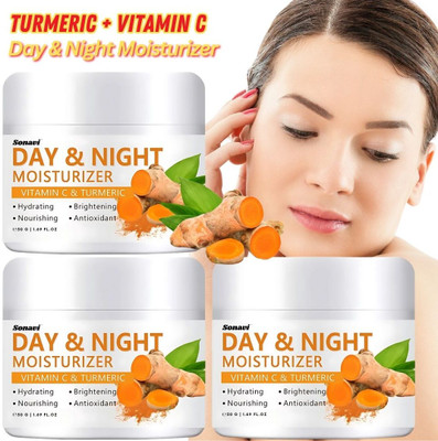 Sonavi Turmeric & Vitamin C Blend Moisturizer | Light & Balanced Feel Pack of 3(150 g)