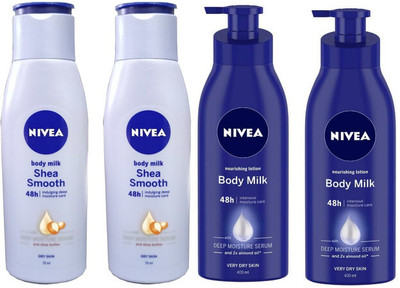 NIVEA Body Milk Shea Smooth_Body Milk Lotion Deep Moisture Serum For Very Dry Skin(950 ml)