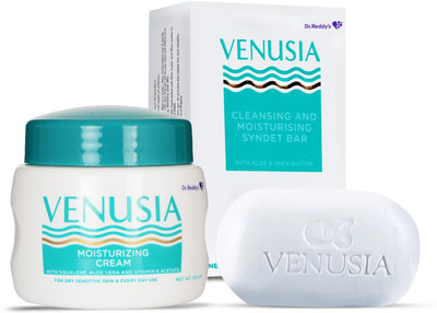 venusia Dr. Reddy's Moisturizing Cream with Aloe Vera 100 gm and Bathing bar, 75g(100 g)