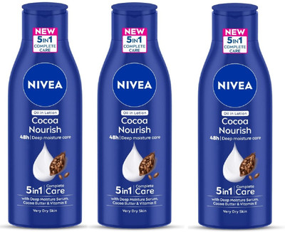 Nivea Men Cocoa Nourishing Body Lotion for Deep Hydration & Glow-200ml (PACK OF 3)(600 ml)