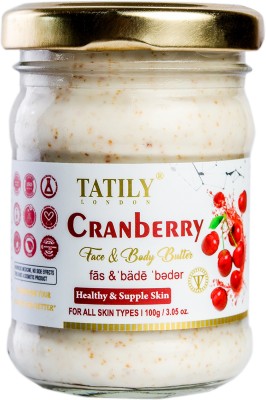 TATILY LONDON Cranberry Face & Body Butter for Toning, Hydrating and Enhancing Skin(100 g)