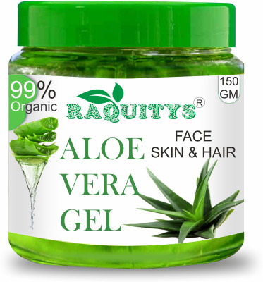RAQUITYS Aloe Vera Gel For Skin Acne, Scars, Dark spots Face & Hair Care (150g)(150 g)
