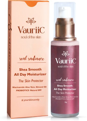 VauriiC Shea Smooth All Day Moisturizer, Aloe Vera, Niacinamide, Almond Oil, Probiotics(50 g)