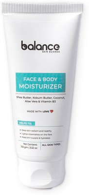 balance skin science Face & Body Moisturiser With Shea & Kokum Butter, Aloe Vera & Niacinamide 100gm(100 ml)