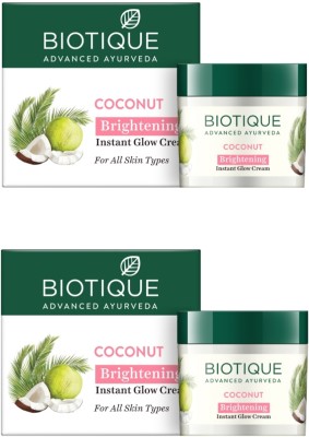 BIOTIQUE Coconut Brightening Cream - 50g (Pack of 2)(100 g)