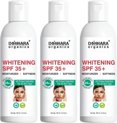 Donnara Organics Natural Skin Whitening Body Lotion with SPF 35+ Pack 3 of 100ml Bottle(300 ml)