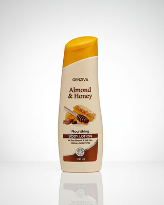 Genziva Almond & Honey Body Lotion for Glowing, Smooth & Hydrated Skin(100 ml)