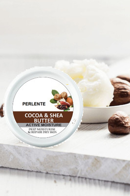 PERLENTE Face & Body Moisturizer Cocoa & Shea Cold Body Butter Cream(200 ml)