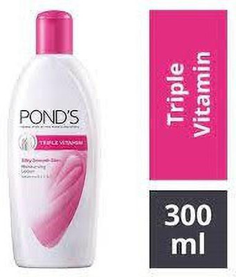 POND's Triple Vitamin Moisturising Lotion Silky Smooth Skin, Vitamins B3, E & C, 275 ml(275 ml)