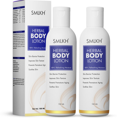 smlkh Body Lotion For Winters 48-hour Moisturisation & Glowing Skin 100ml Pack Of - 2(200 ml)